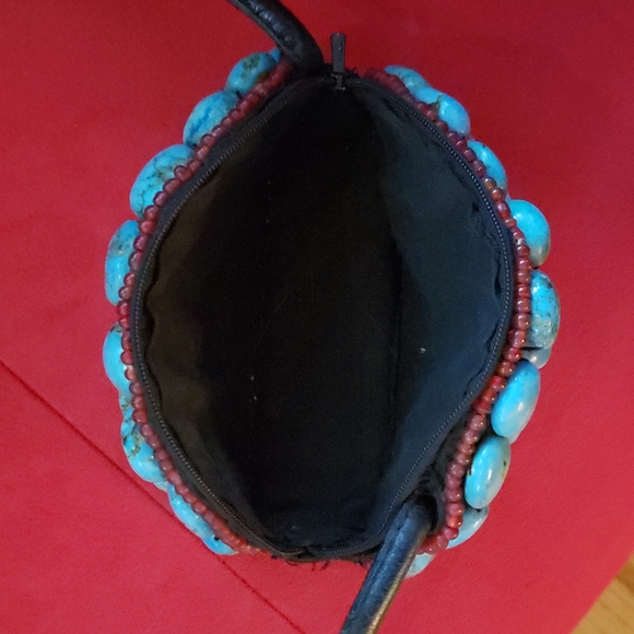 Vintage REAL turquoise stone and Leather Purse. - Picture 3 of 7